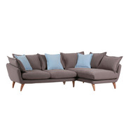 SEDEŽNA GARNITURA svetlo rjava tekstil - svetlo rjava/naravna, Trend, tekstil/les (267/66/44/170cm) - Ambia Home