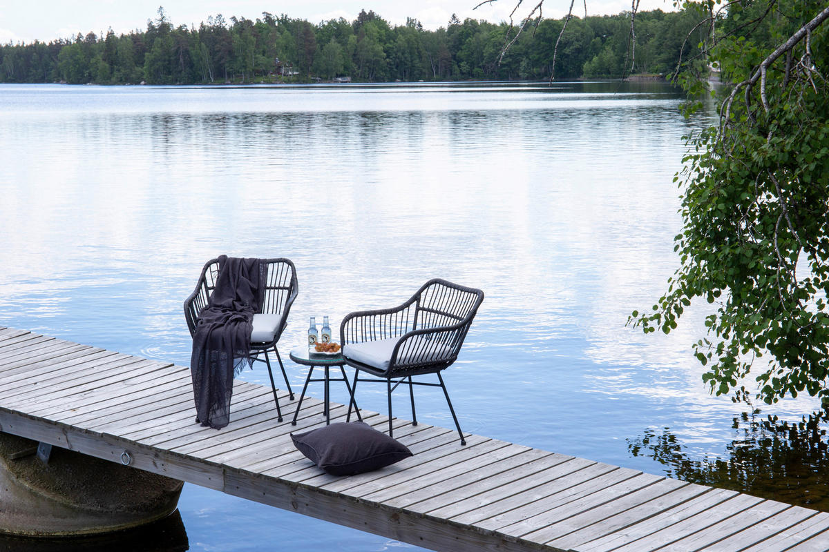 CAFÉSET metall, plast  - svart, Klassisk, metall/plast - Gardenson