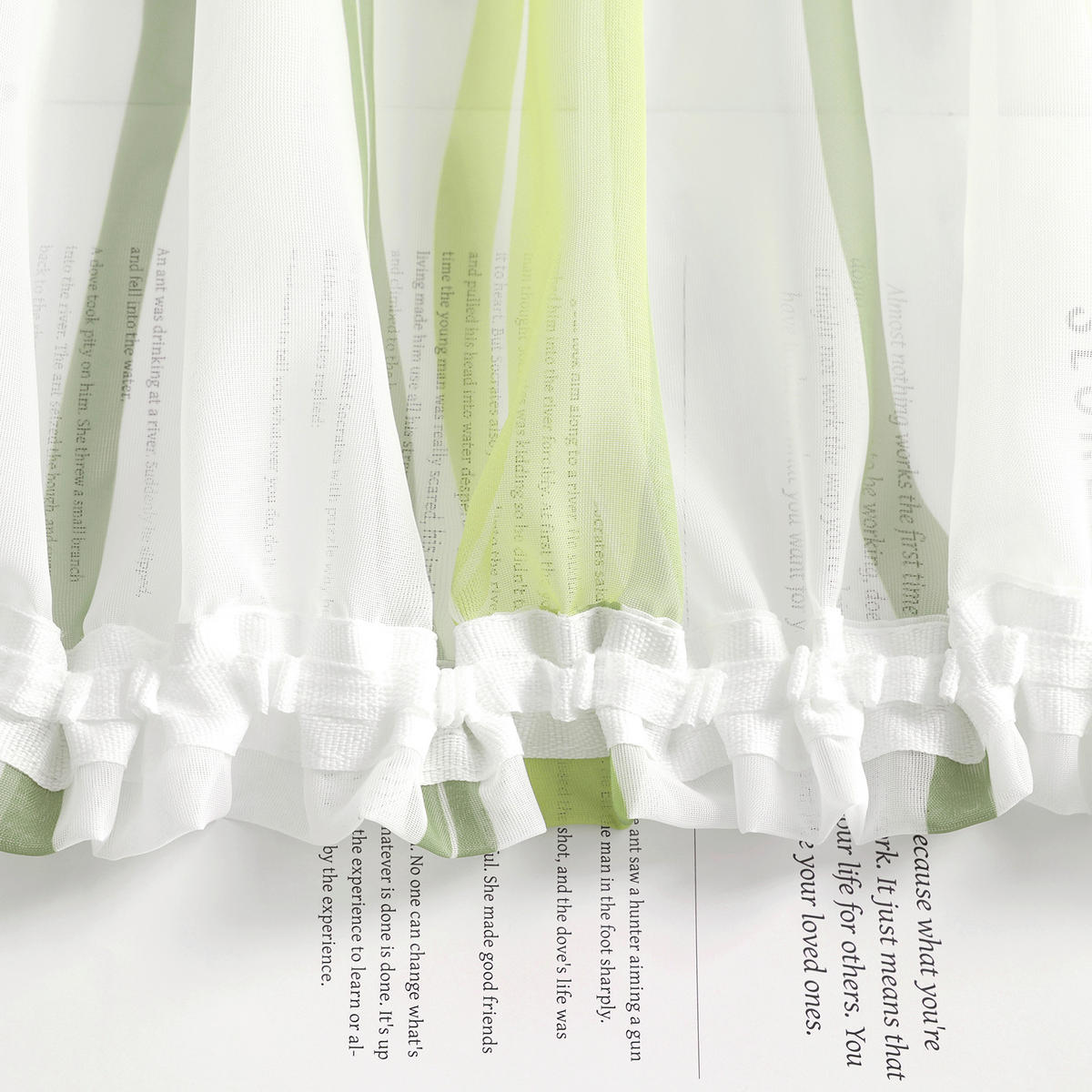 FERTIGVORHANG  transparent  140/175 cm   - Weiß/Grün, Basics, Textil (140/175cm) - Joyswahl
