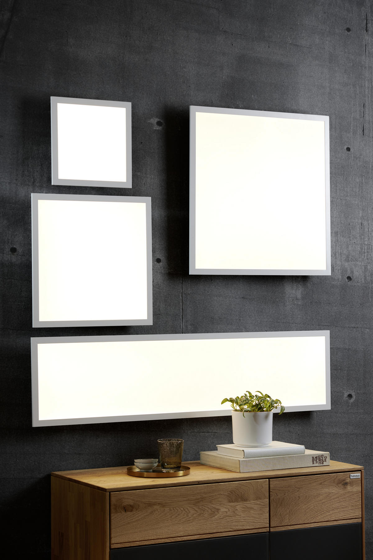LED PANEL, 30/30/4,5 cm - bílá, Konvenční, kov/plast (30/30/4,5cm) - Novel
