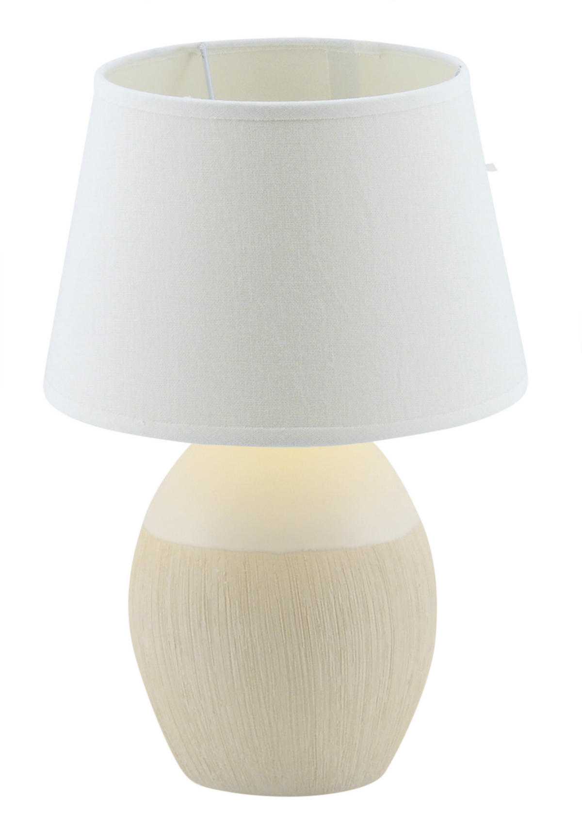 TISCHLEUCHTE 15/31 cm   - Creme/Weiß, KONVENTIONELL, Keramik/Textil (15/31cm) - Näve