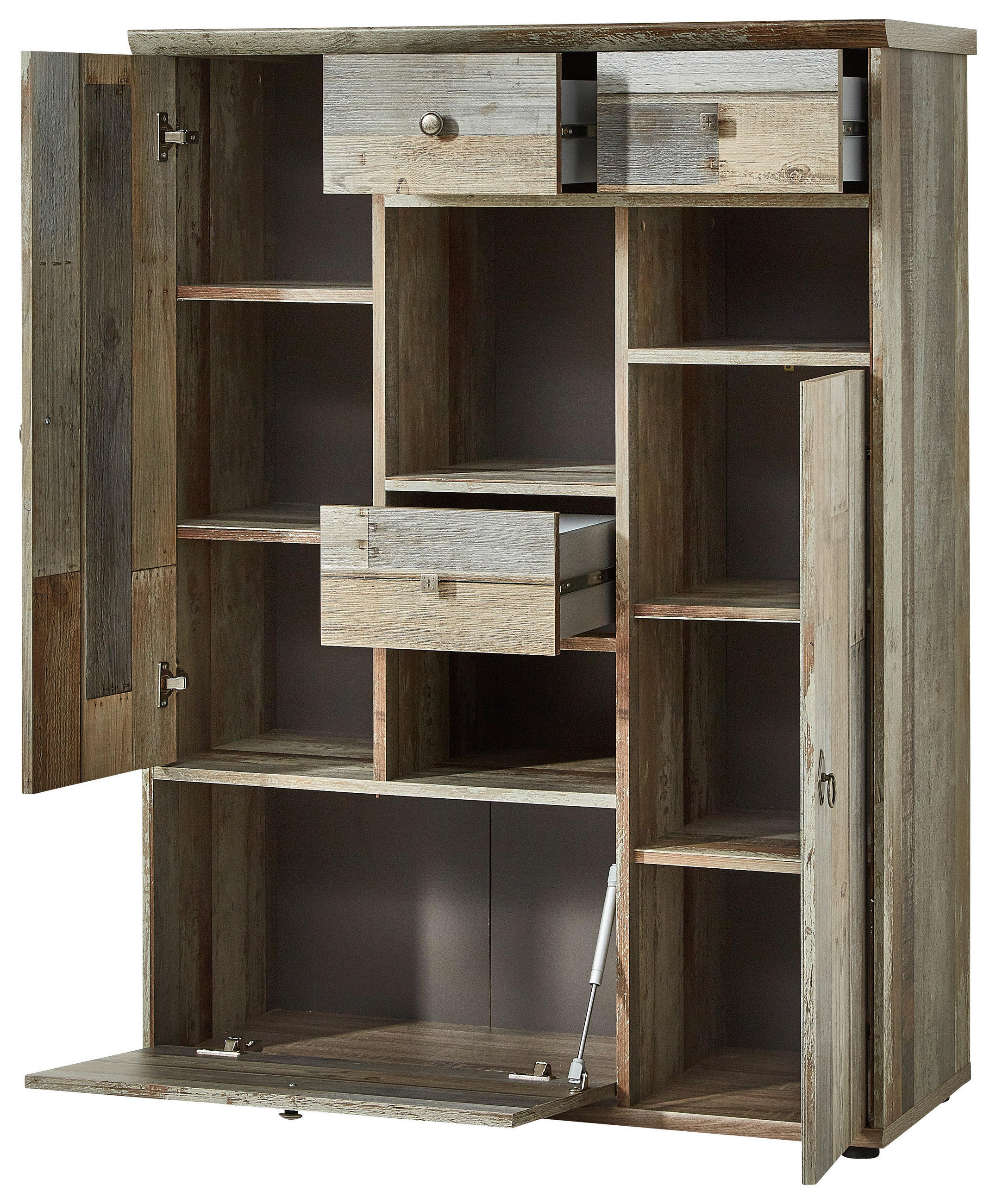 HIGHBOARD Braun Einlegeböden - Anthrazit/Schwarz, Basics, Holzwerkstoff/Metall (99/133/39cm) - Livetastic