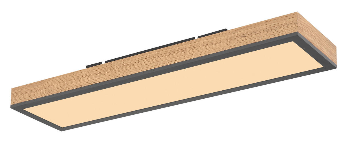 LED-DECKENLEUCHTE 120/30/6,5 cm   - Opal/Graphitfarben, Basics, Kunststoff/Metall (120/30/6,5cm) - Globo