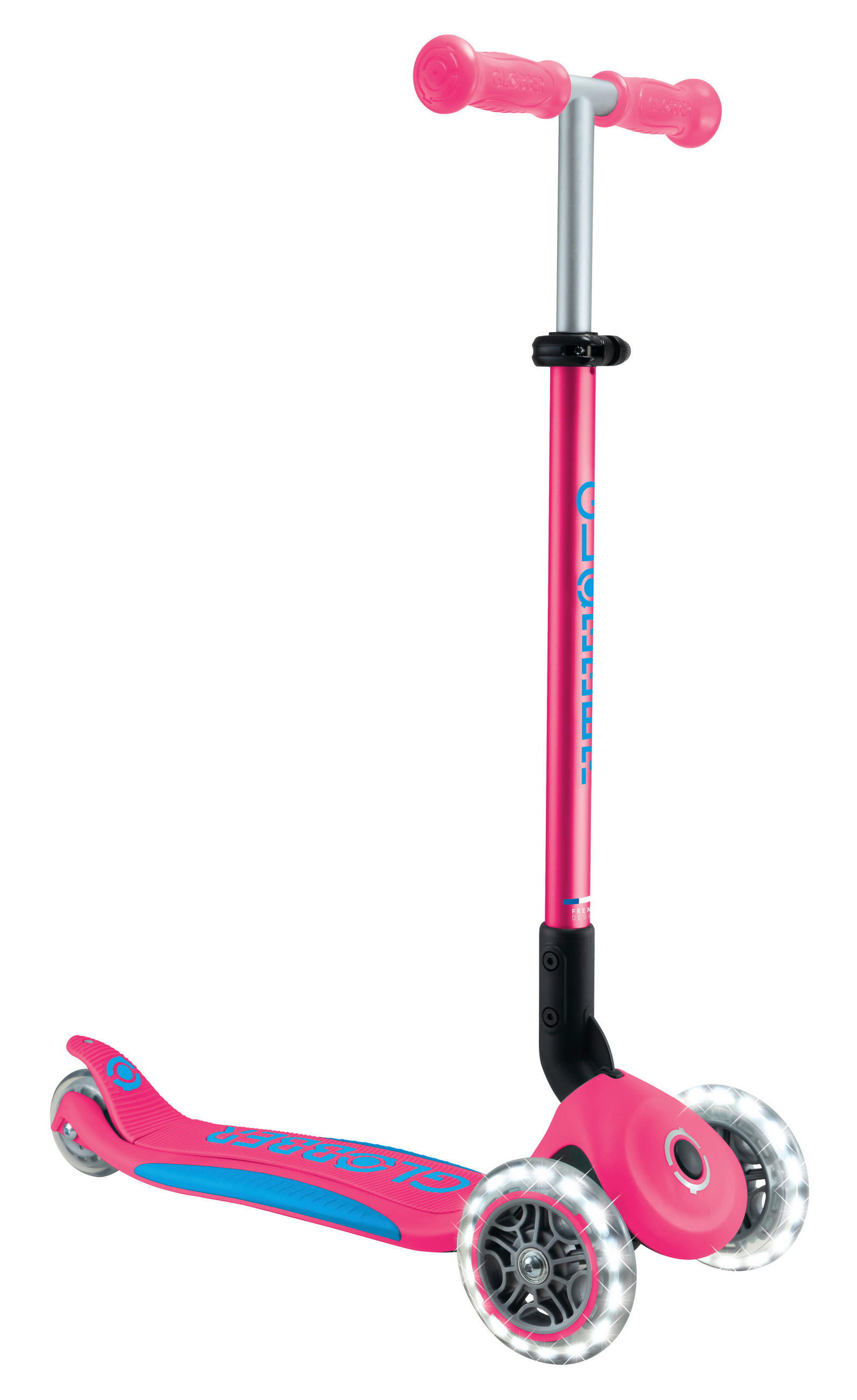 KINDERSCOOTER ELITE LIGHTS  - Fuchsia, Basics, Kunststoff (57.5/28/82.5cm) - GLOBBER