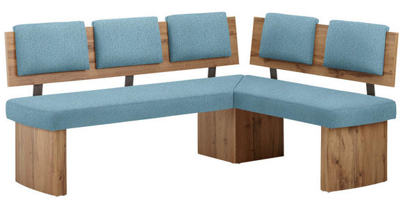 ECKBANK 165/125 cm in Eichefarben, Hellblau - Eichefarben/Hellblau, KONVENTIONELL, Holzwerkstoff/Textil (165/125cm) - Cantus