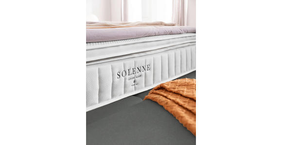 BOXSPRINGBETT 180/200 cm  in Grau, Hellgrau  - Hellgrau/Schwarz, Design, Textil/Metall (180/200cm) - Johann Jakob