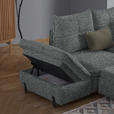 ECKSOFA in Bouclé Graublau  - Graublau/Schwarz, Design, Textil/Metall (220/250cm) - Xora