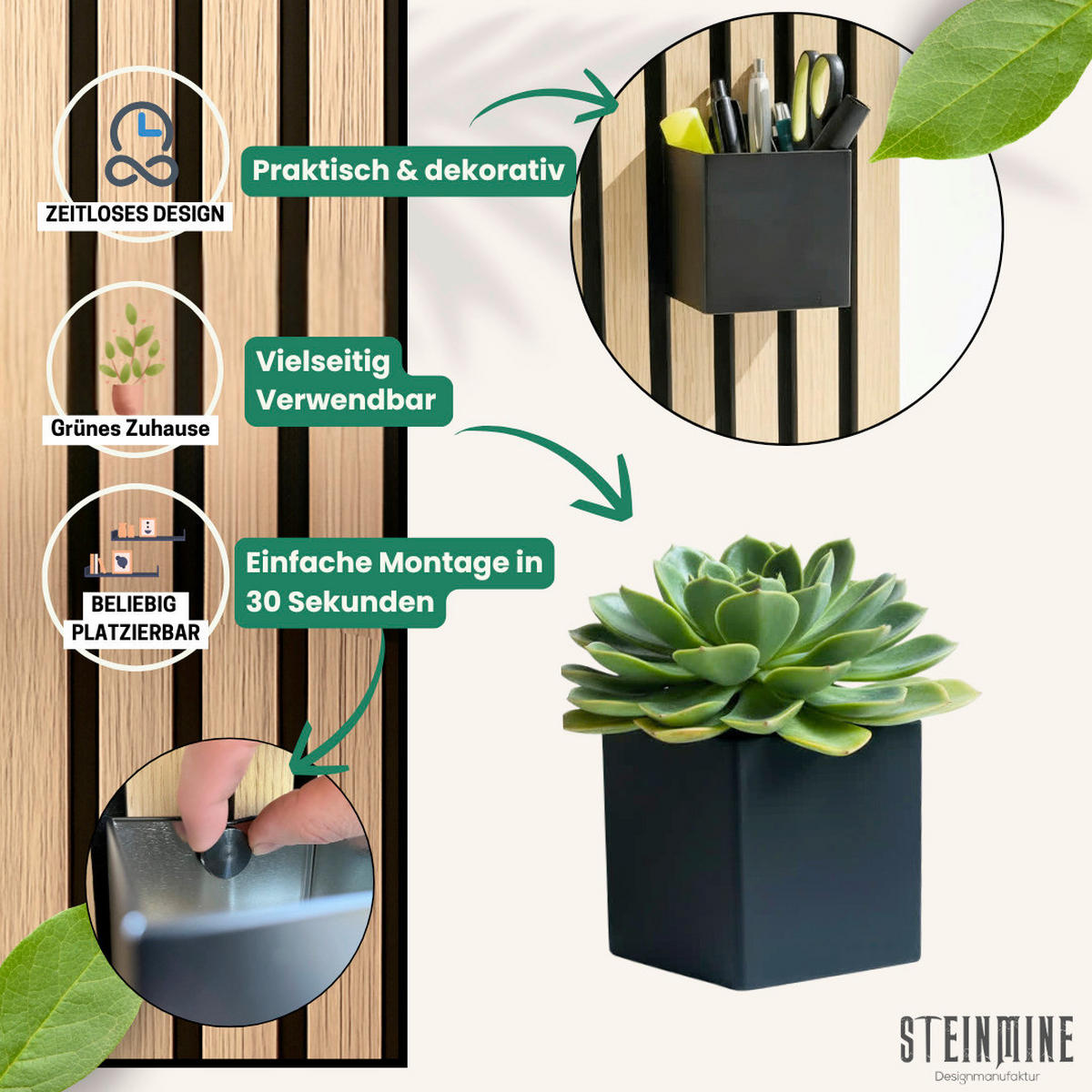 AKUSTIKPANEEL  - Schwarz, Basics, Metall (6,5/6,5/6,5cm)