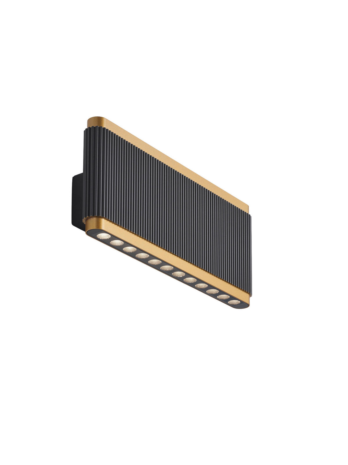 LED-WANDLEUCHTE Kobe 22,5/10/5,5 cm   - Goldfarben/Schwarz, LIFESTYLE, Metall (22,5/10/5,5cm) - Helestra