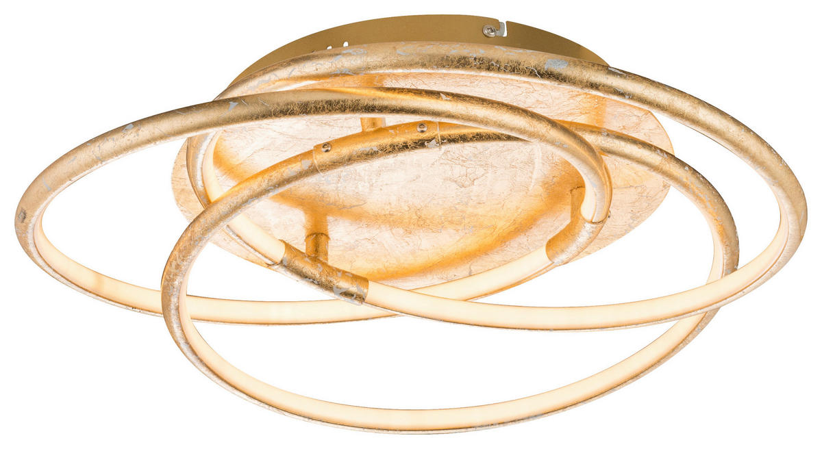 LED-DECKENLEUCHTE Barna 50/14 cm   - Goldfarben, Design, Kunststoff/Metall (50/14cm) - Globo