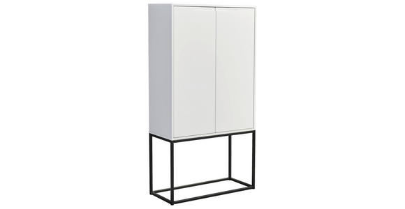 BARSCHRANK Weiß - Schwarz/Weiß, Design, Glas/Holzwerkstoff (80/157/38cm) - Xora