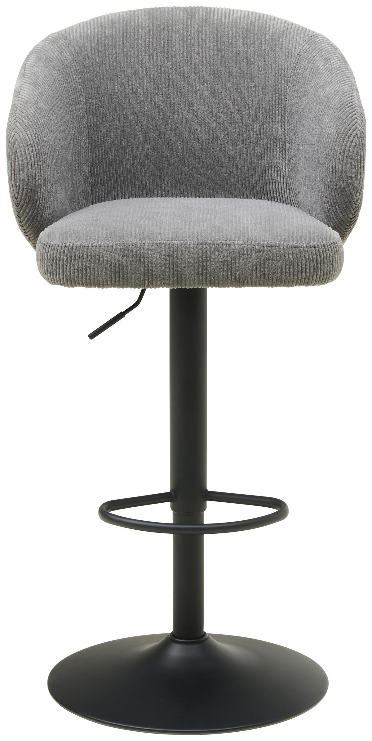 BARHOCKER in Metall, Textil Grau, Schwarz  - Schwarz/Grau, KONVENTIONELL, Textil/Metall (54/91-112/52cm) - MID.YOU