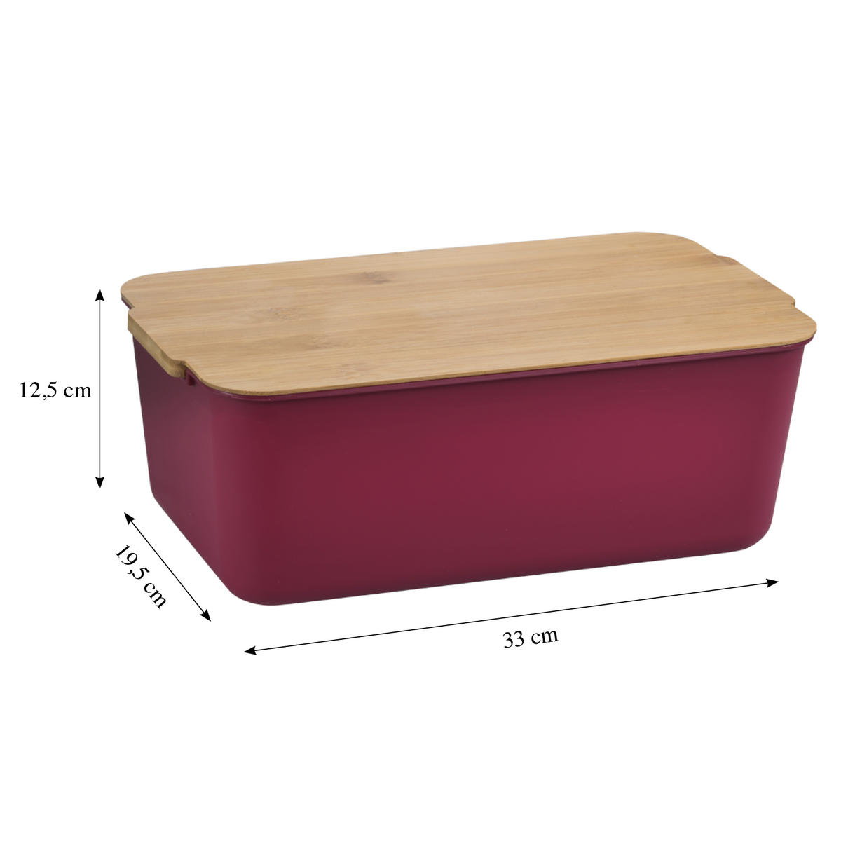 BROTBOX - Beere/Naturfarben, Basics, Naturmaterialien/Kunststoff (30.5/18.5/12cm) - Kesper