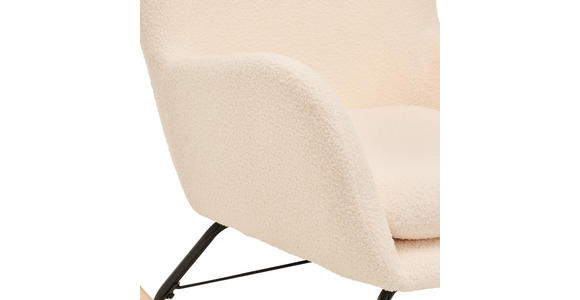 SCHAUKELSTUHL in Teddystoff Creme - Creme/Naturfarben, LIFESTYLE, Holz/Textil (71/94/91cm) - Novel