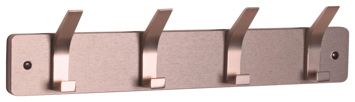 LIŠTA S HÁČIKMI - sivá/farba ušľachtilej ocele, Modern, kov/kompozitné drevo (45/10/6cm)