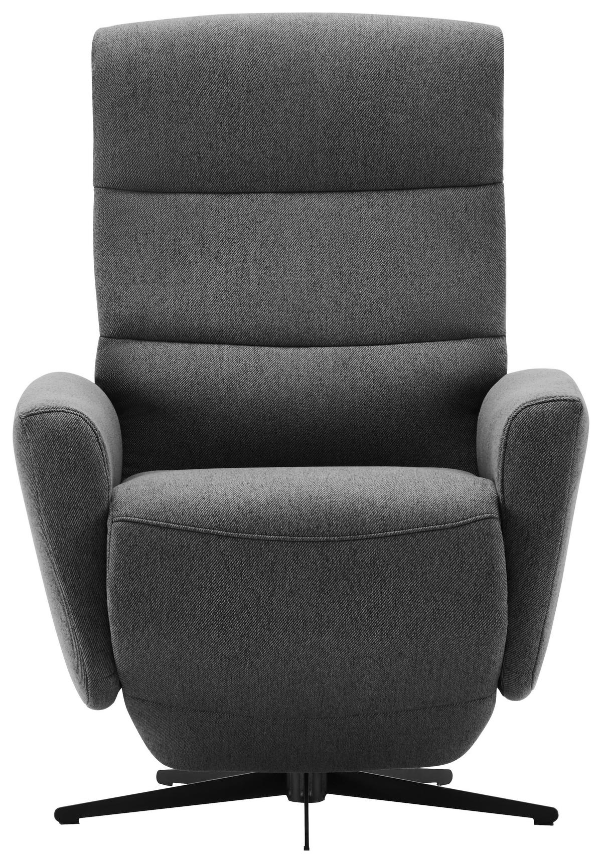 RELAXSESSEL in Textil Dunkelgrau  - Dunkelgrau/Schwarz, Design, Textil/Metall (76/104/77cm) - Livetastic