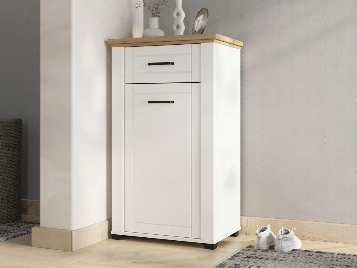 GARDEROBE 5-teilig  in 260/194,5/41 cm  - Weiß/Eiche Artisan, Basics, Holzwerkstoff (260/194,5/41cm) - Carryhome