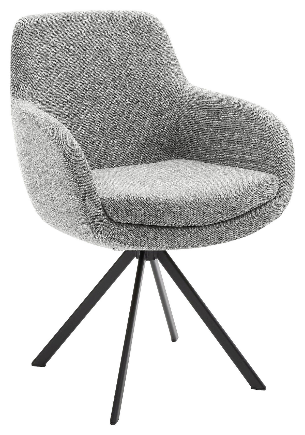 ARMLEHNSTUHL  in Eisen Webstoff  - Schwarz/Grau, Design, Textil/Metall (62/86/66cm) - Musterring