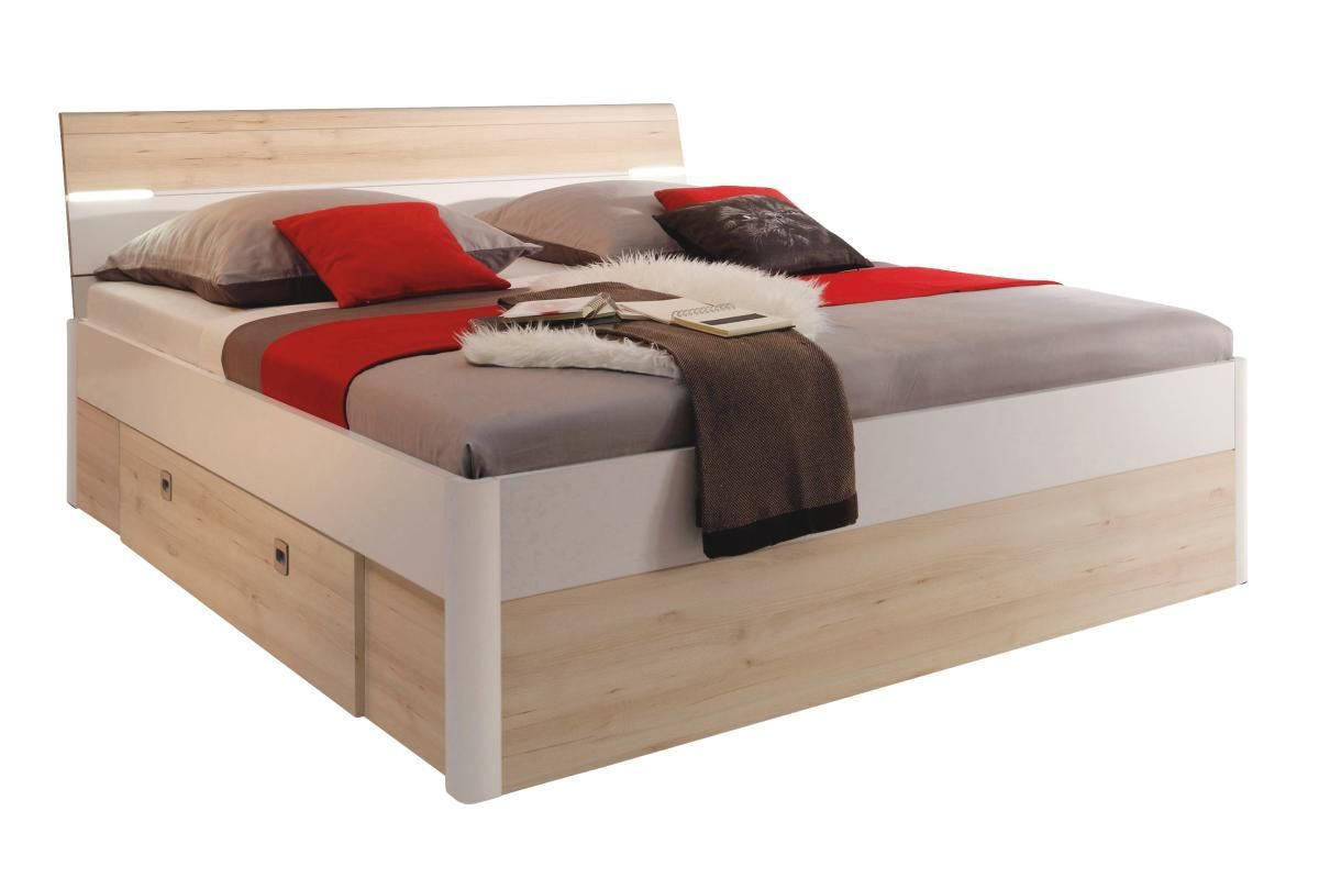 STAURAUMBETT 180/200 cm  in Weiß, Buchefarben  - Buchefarben/Weiß, Design, Holzwerkstoff (180/200cm) - Ti'me