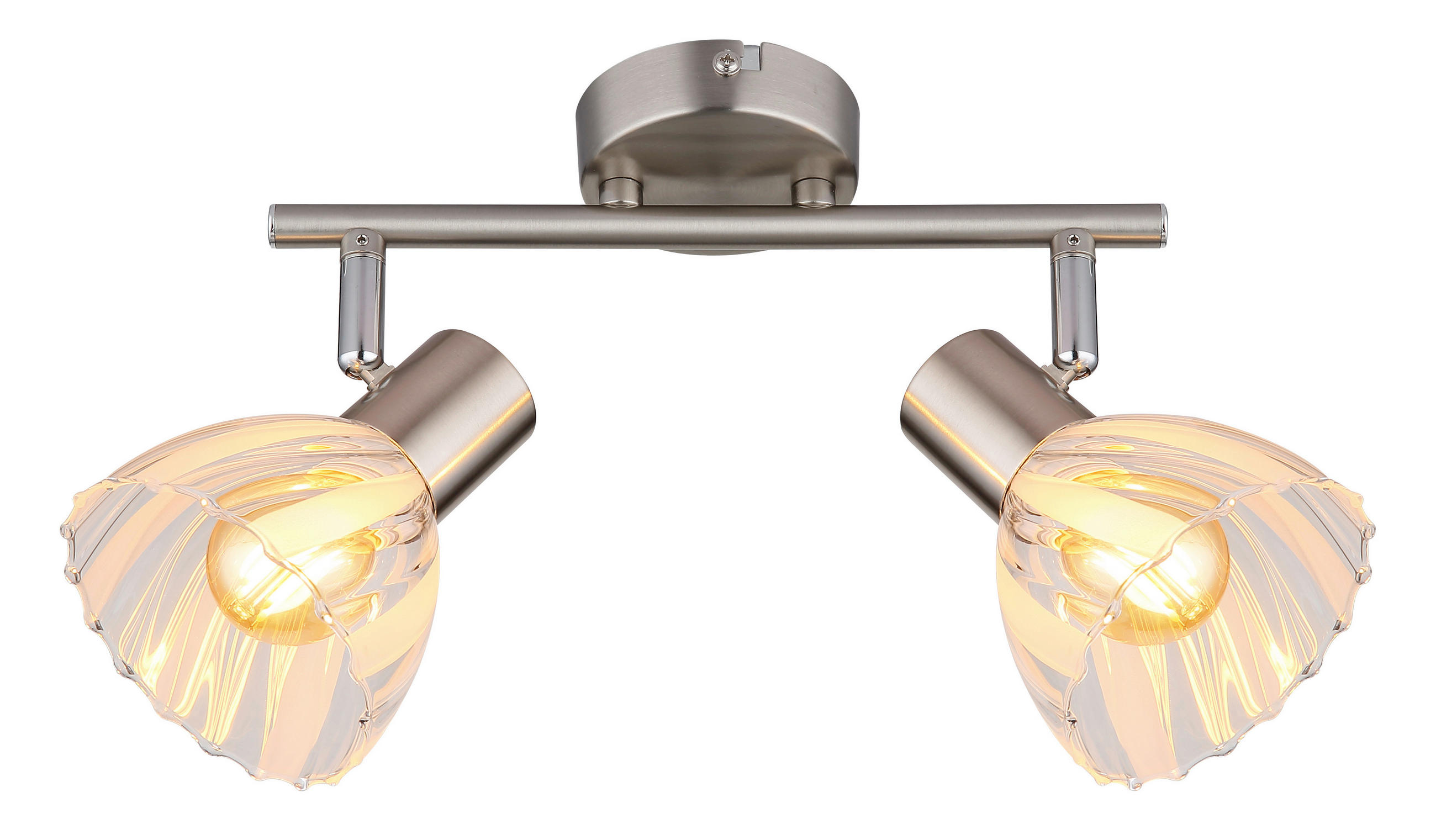 STRAHLER 25/13/19 cm   - Nickelfarben, KONVENTIONELL, Glas/Metall (25/13/19cm) - Globo