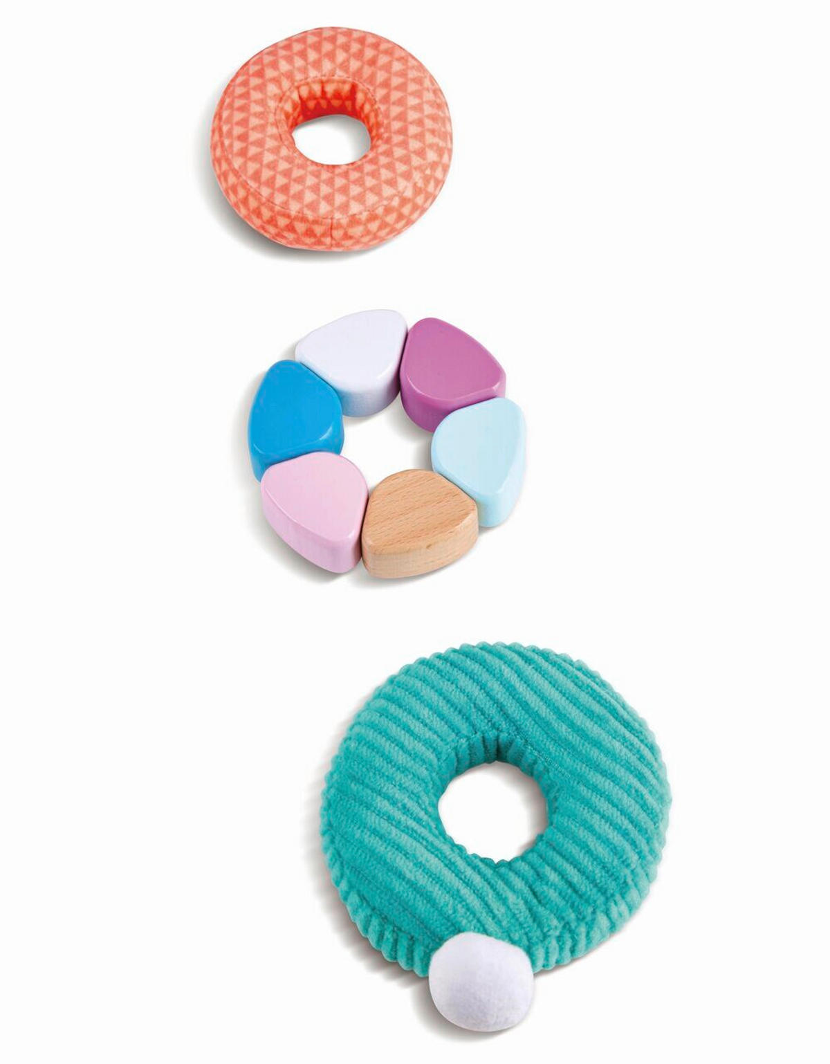 STAPELTURM - Türkis/Magenta, Basics, Holz/Textil (10,2/18,5/10,2cm) - Hape