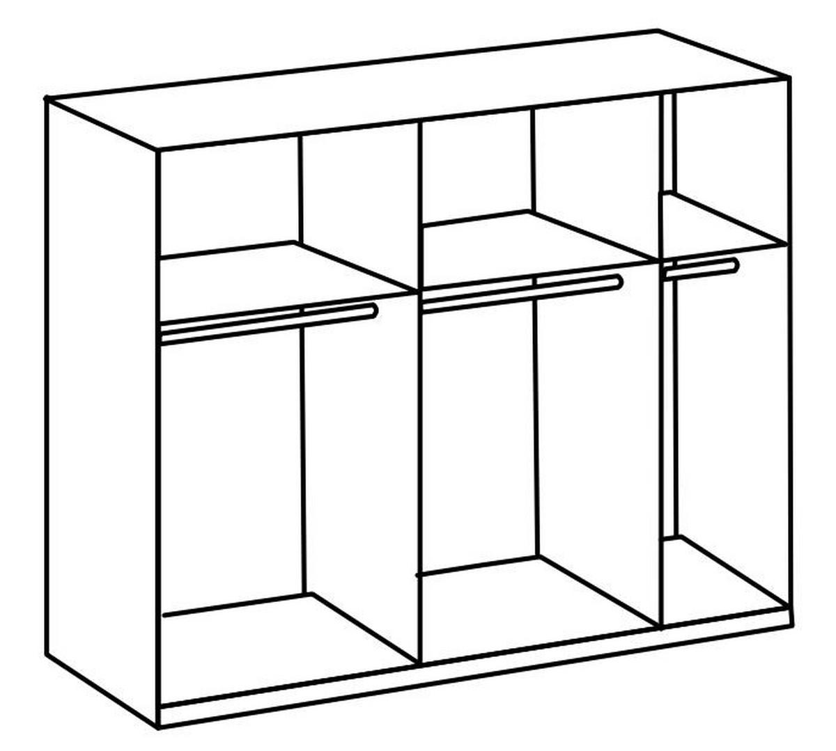 SCHWEBETÜRENSCHRANK in Eichefarben, Graphitfarben  - Chromfarben/Eichefarben, Modern, Holzwerkstoff (250/216/65cm) - MID.YOU