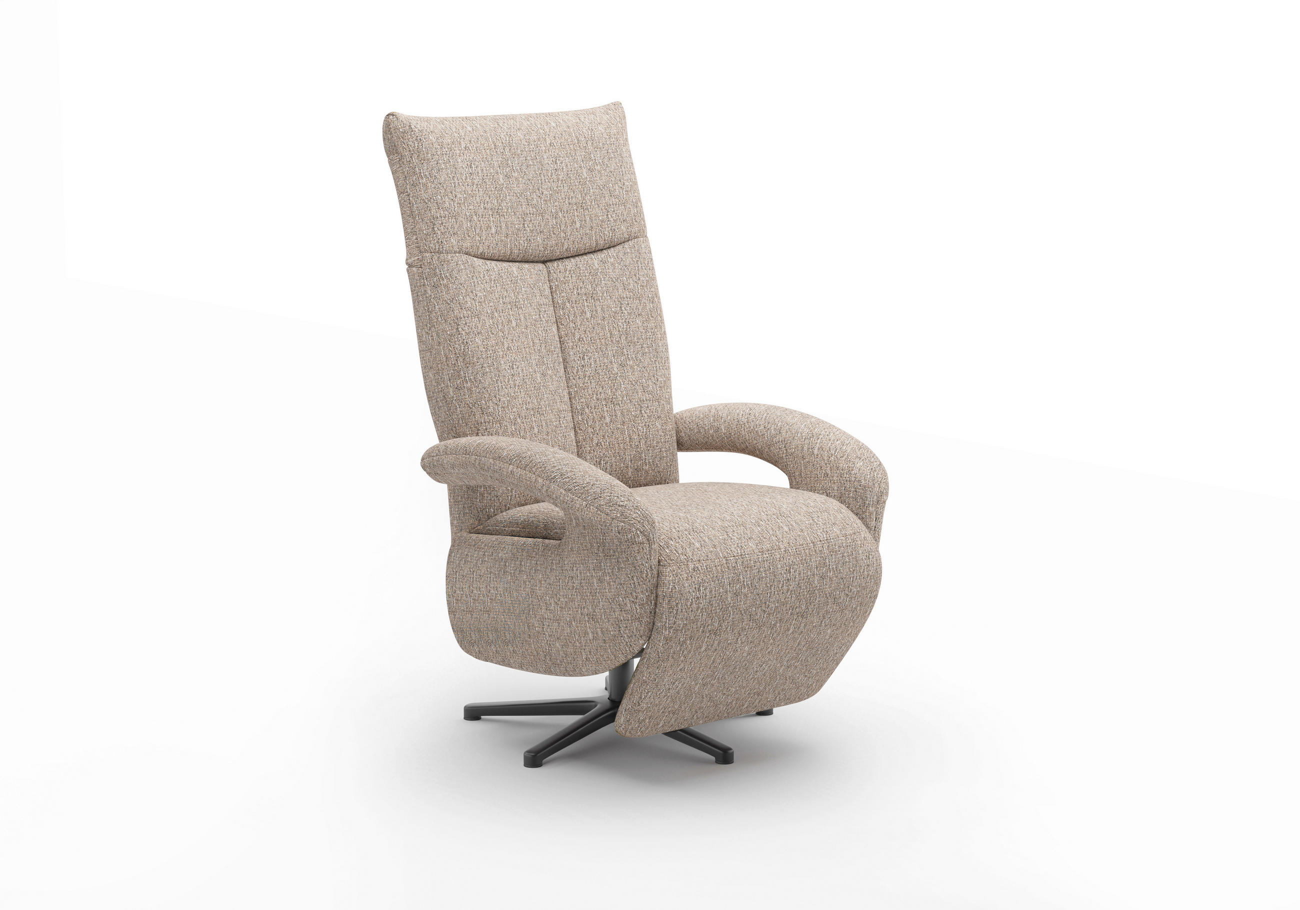 SESSEL in Chenille Cappuccino  - Schwarz/Cappuccino, Modern, Textil/Metall (74/112/82cm) - Sit & More