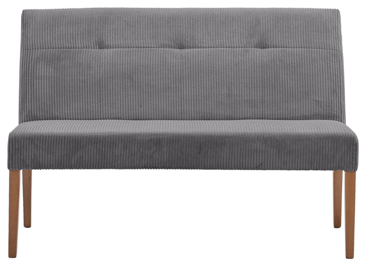 SITZBANK 140/92/66 cm  in Anthrazit, Buchefarben  - Anthrazit/Buchefarben, KONVENTIONELL, Holz/Textil (140/92/66cm) - home24