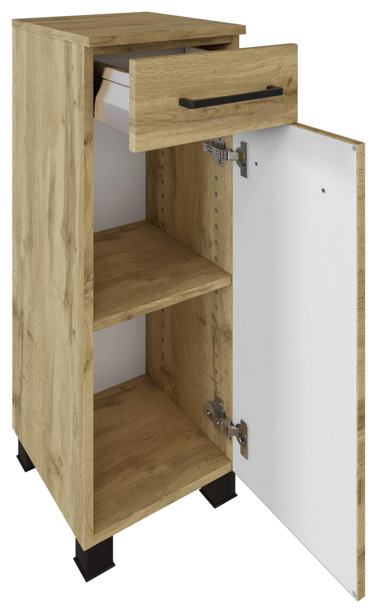 UNTERSCHRANK in   - Eichefarben/Eiche Wotan, Modern, Holzwerkstoff/Metall (30/79/35cm) - Held