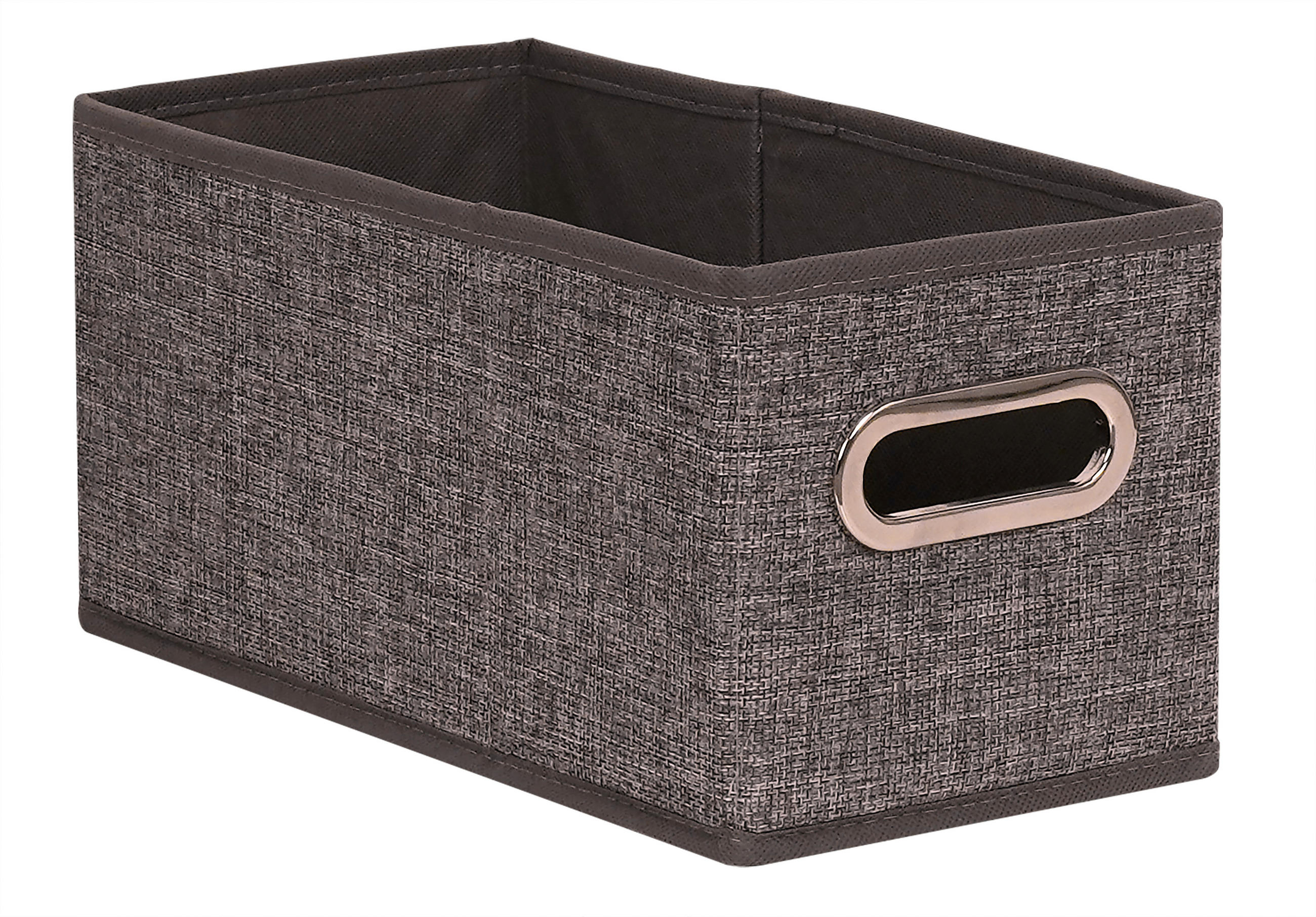 KOŠ DO REGÁLU, hnědá - hnědá/béžová, Basics, kov/karton (31/15/15cm) - Homeware