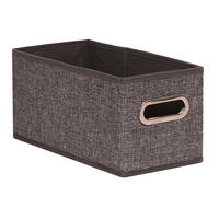 KOŠÍK DO REGÁLU, hnedá - hnedá/béžová, Basics, kartón/kov (31/15/15cm) - Homeware