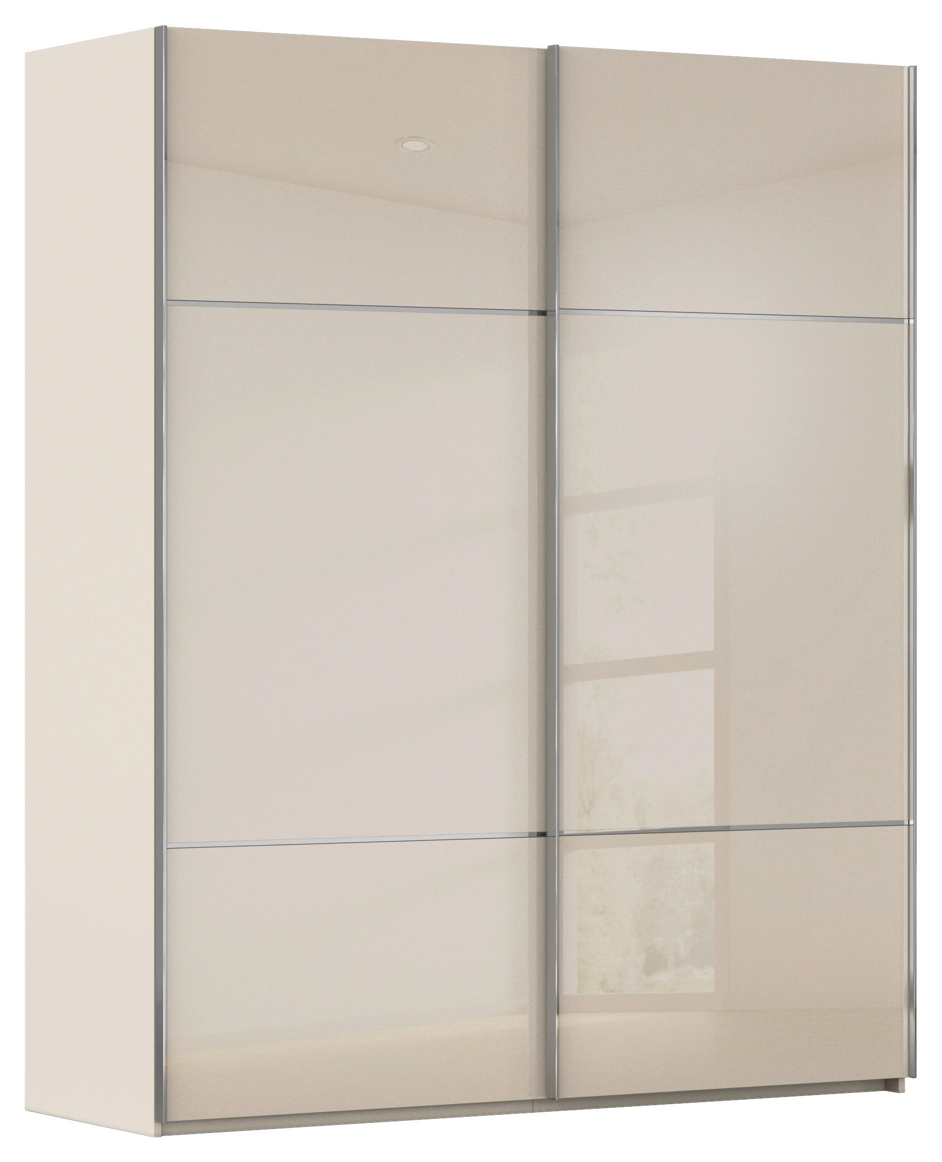 SCHWEBETÜRENSCHRANK  in Champagner  - Chromfarben/Champagner, KONVENTIONELL, Glas/Holzwerkstoff (162/223/68cm) - Novel