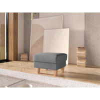 HOCKER Textil Grau  - Eichefarben/Grau, Konventionell, Holz/Textil (58/48/58cm) - Sit & More
