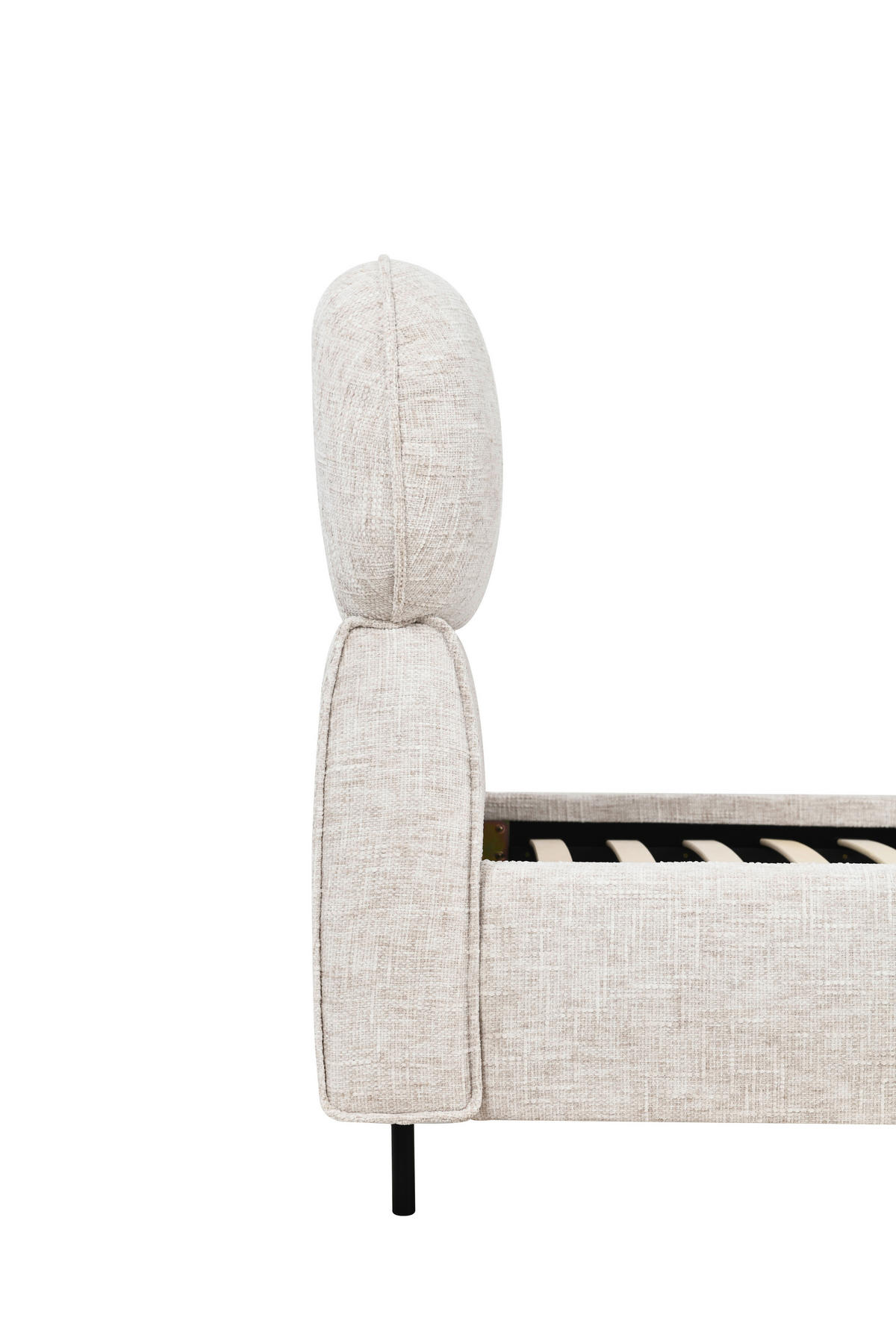POLSTERBETT gepolstertes Kopfteil, Lattenrost 140/200 cm  in Beige  - Eichefarben/Beige, Design, Holz/Textil (140/200cm) - Boxxx
