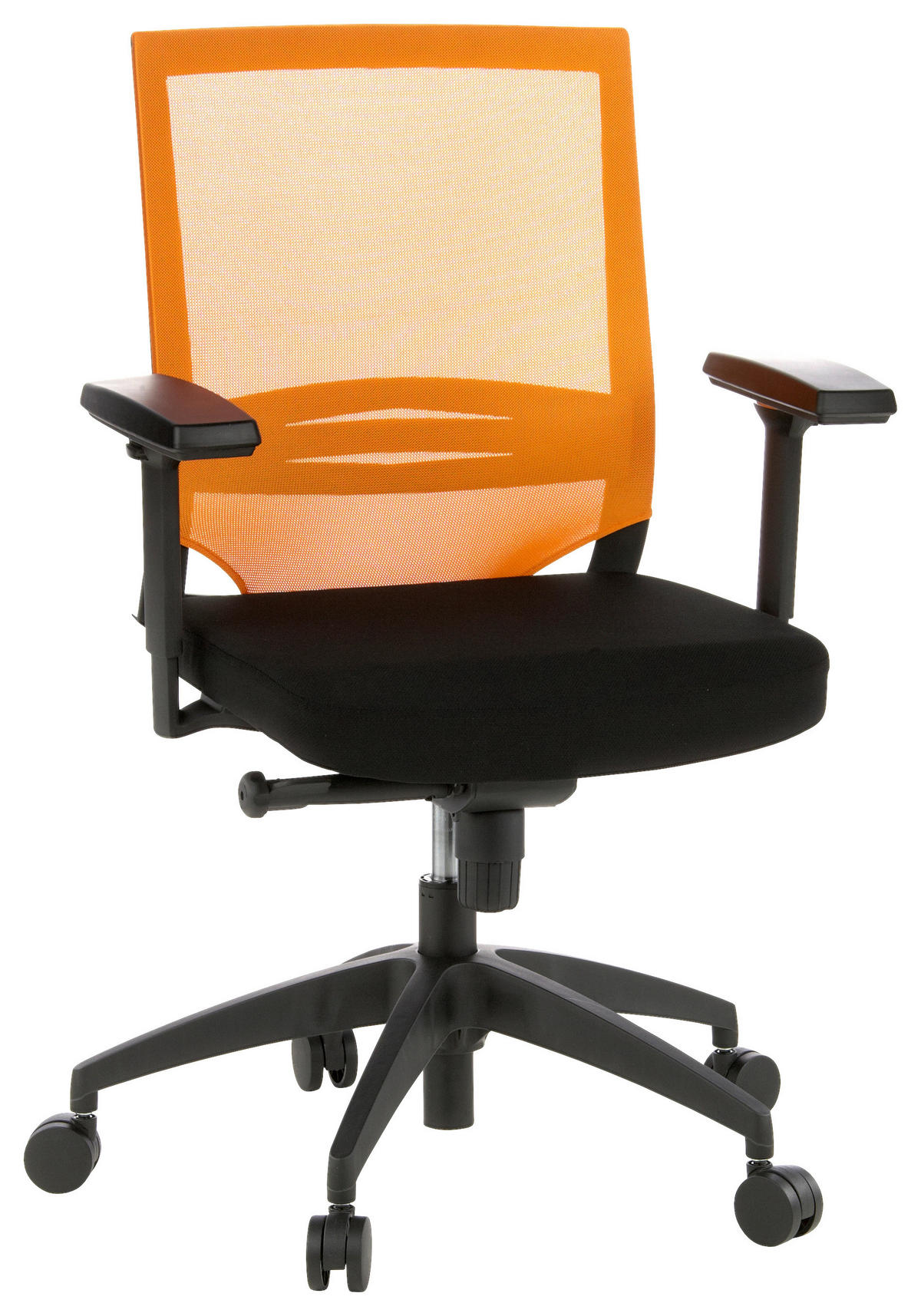SNURRSTOL  i nätklädsel, flatväv orange, svart  - orange/svart, Modern, textil/plast (59/108/44cm) - MID.YOU