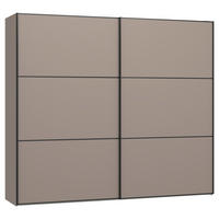 SCHWEBETÜRENSCHRANK 253/220/65 cm 2-türig Hellbraun  - Hellbraun/Schwarz, Design, Holzwerkstoff/Metall (253/220/65cm) - Jutzler