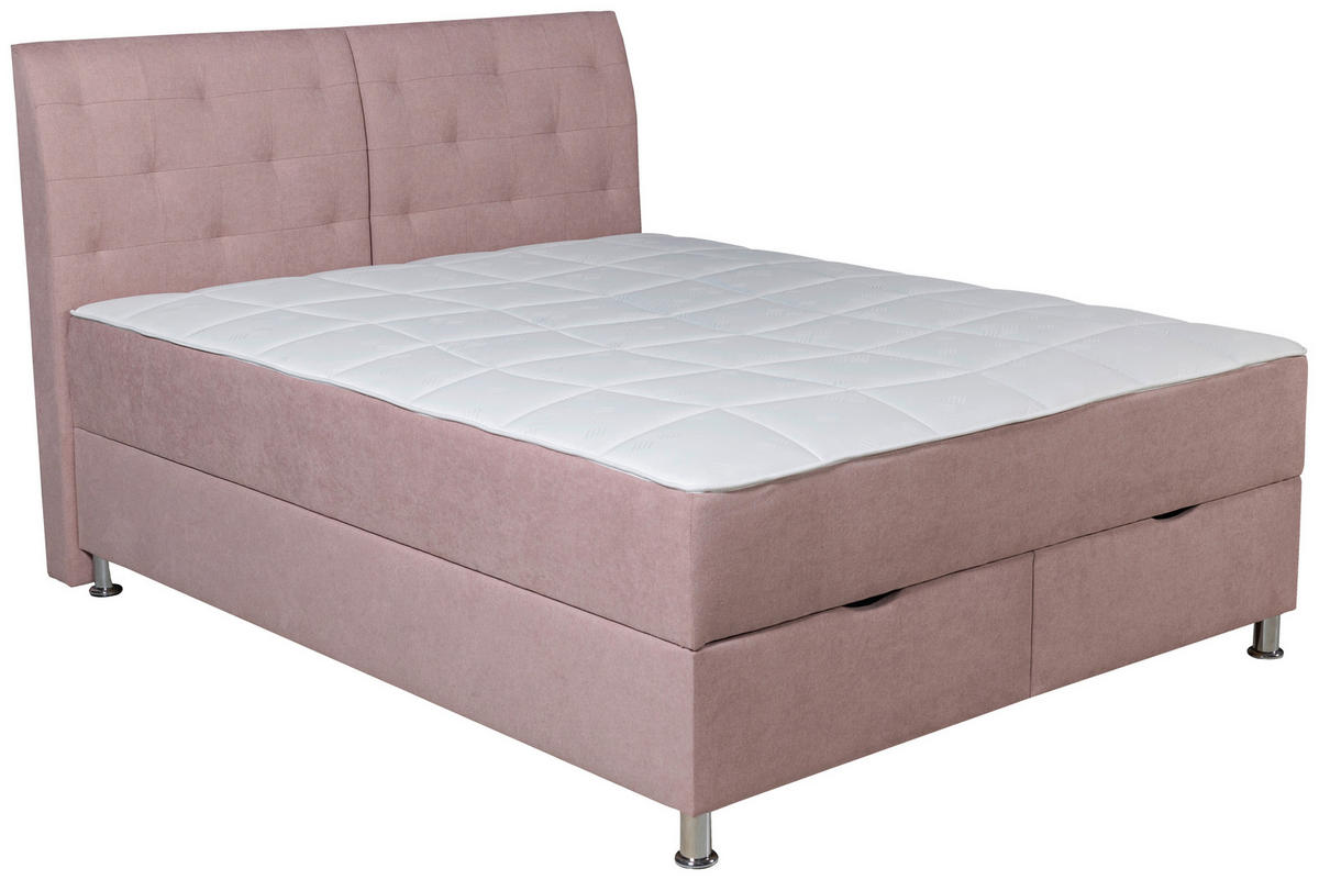 PAT BOXSPRING 120x200 cm  in roz  - argintiu/roz, Modern, textil - Hom`in