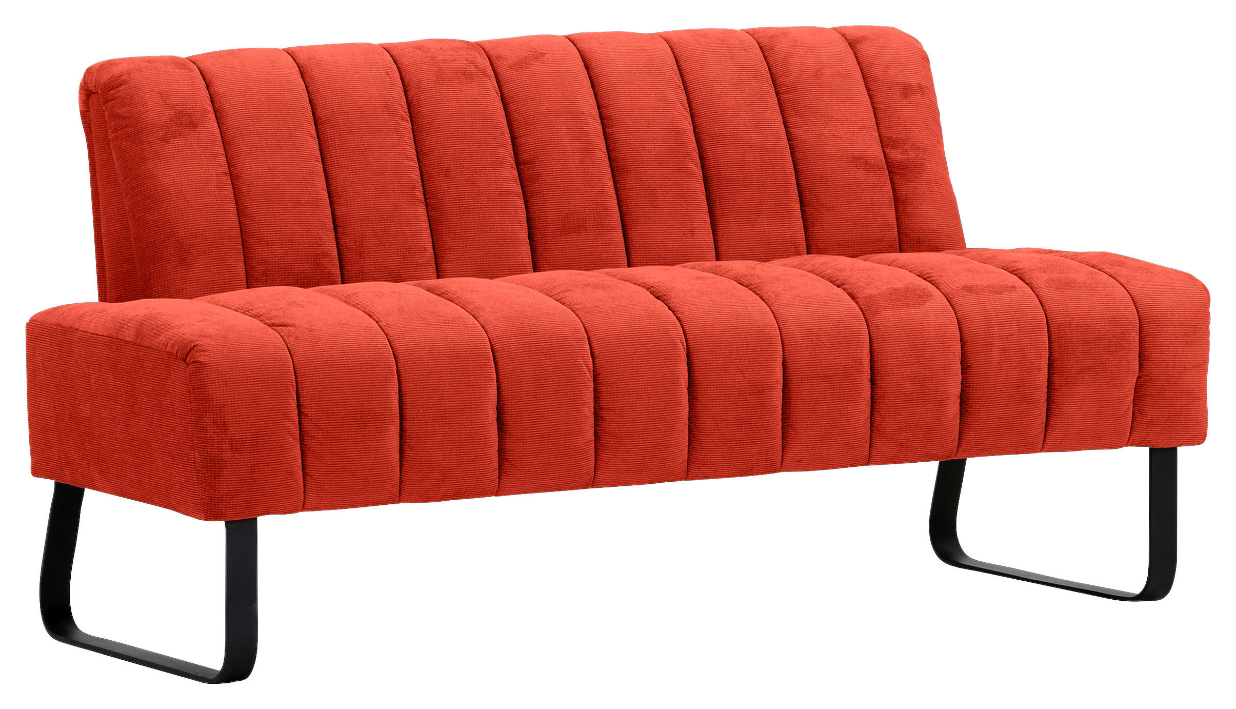 SITZBANK 175/87/77 cm Flachgewebe Rostfarben Metall  - Rostfarben/Schwarz, Design, Textil/Metall (175/87/77cm) - Novel