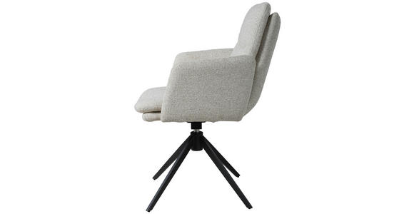 ARMLEHNSTUHL in Eisen Webstoff - Beige/Schwarz, Design, Textil/Metall (62/88/64cm) - Novel