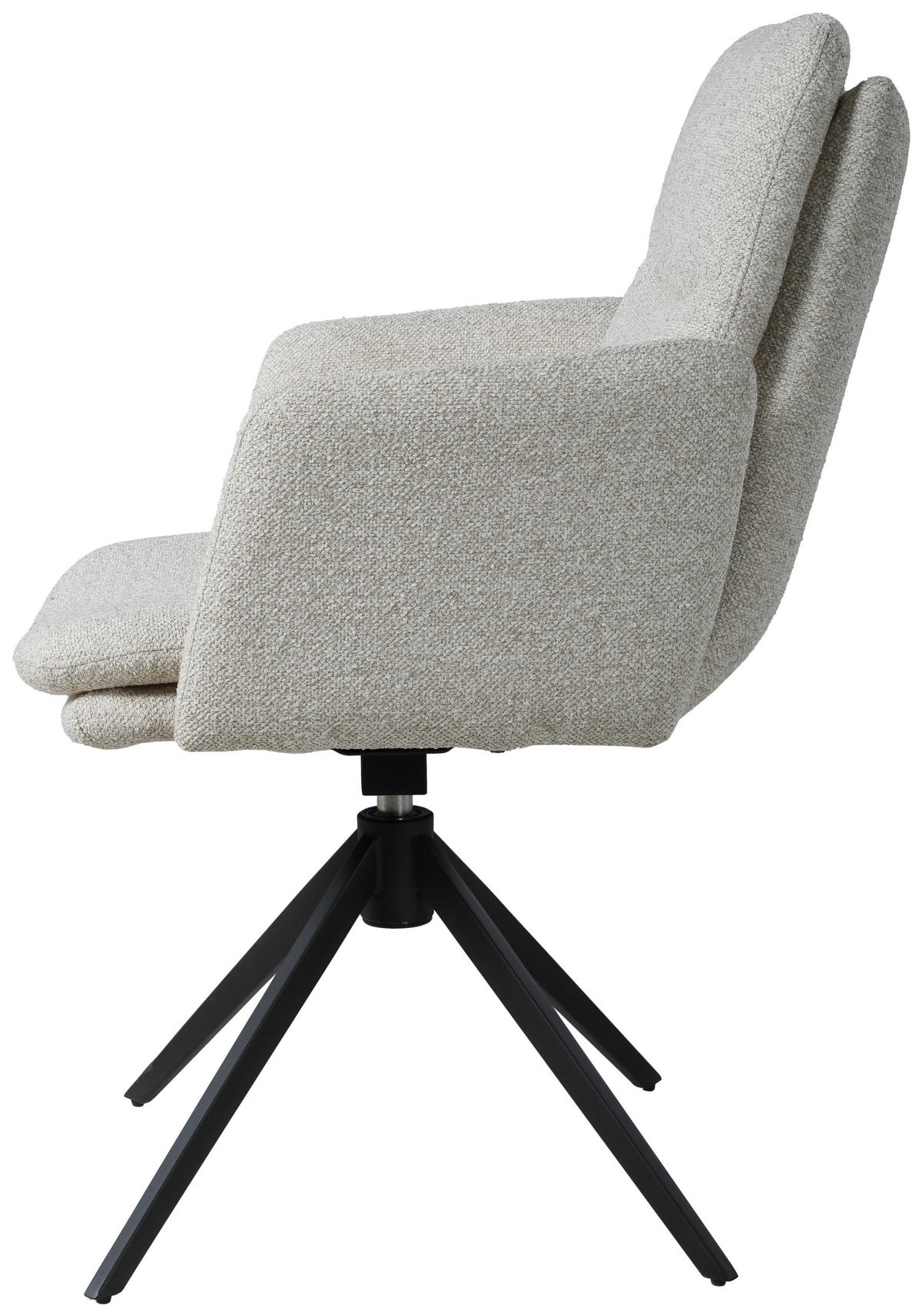 NASLANJAČ, kovina, tekstil bež  - črna/bež, Design, kovina/tekstil (62/88/64cm) - Novel