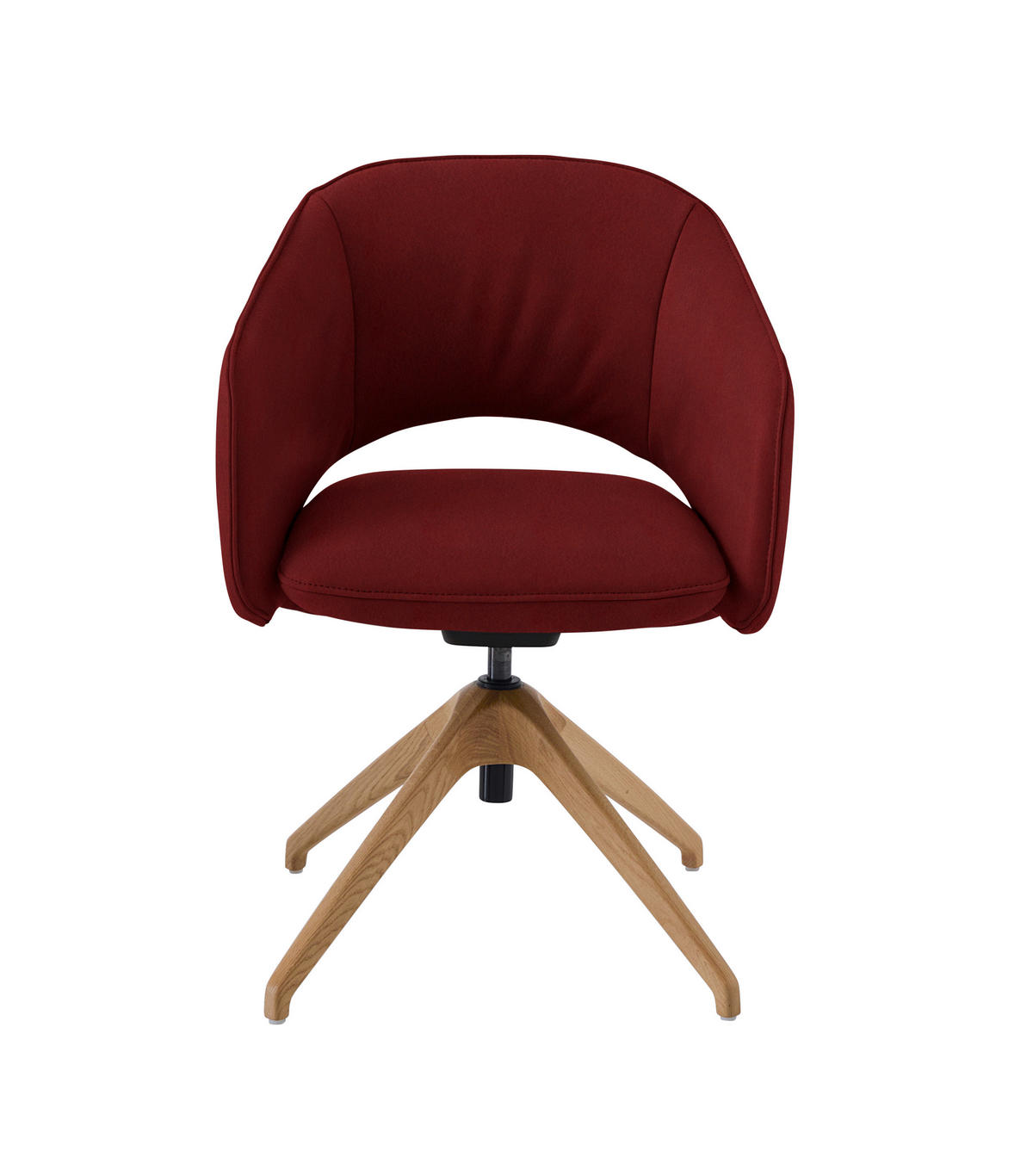 ARMLEHNSTUHL  in Echtleder naturbelassen  - Wildeiche/Bordeaux, Design, Leder/Holz (63/74-90/57-73cm) - Koinor