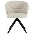ARMLEHNSTUHL  in Eisen Webstoff, Mikrofaser  - Beige/Schwarz, Design, Textil/Metall (61/82,5/63cm) - Novel