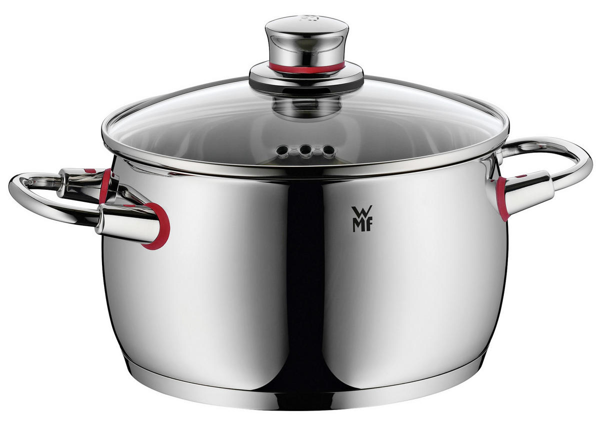 KOCHTOPFSET Quality One 6-teilig  - Silberfarben, Basics, Glas/Metall (53,2/31/28,5cm) - WMF