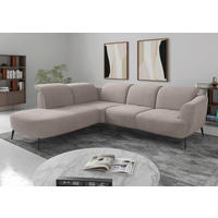 ECKSOFA Flachgewebe Greige  - Greige/Schwarz, Konventionell, Textil/Metall (267/300cm) - Sit & More