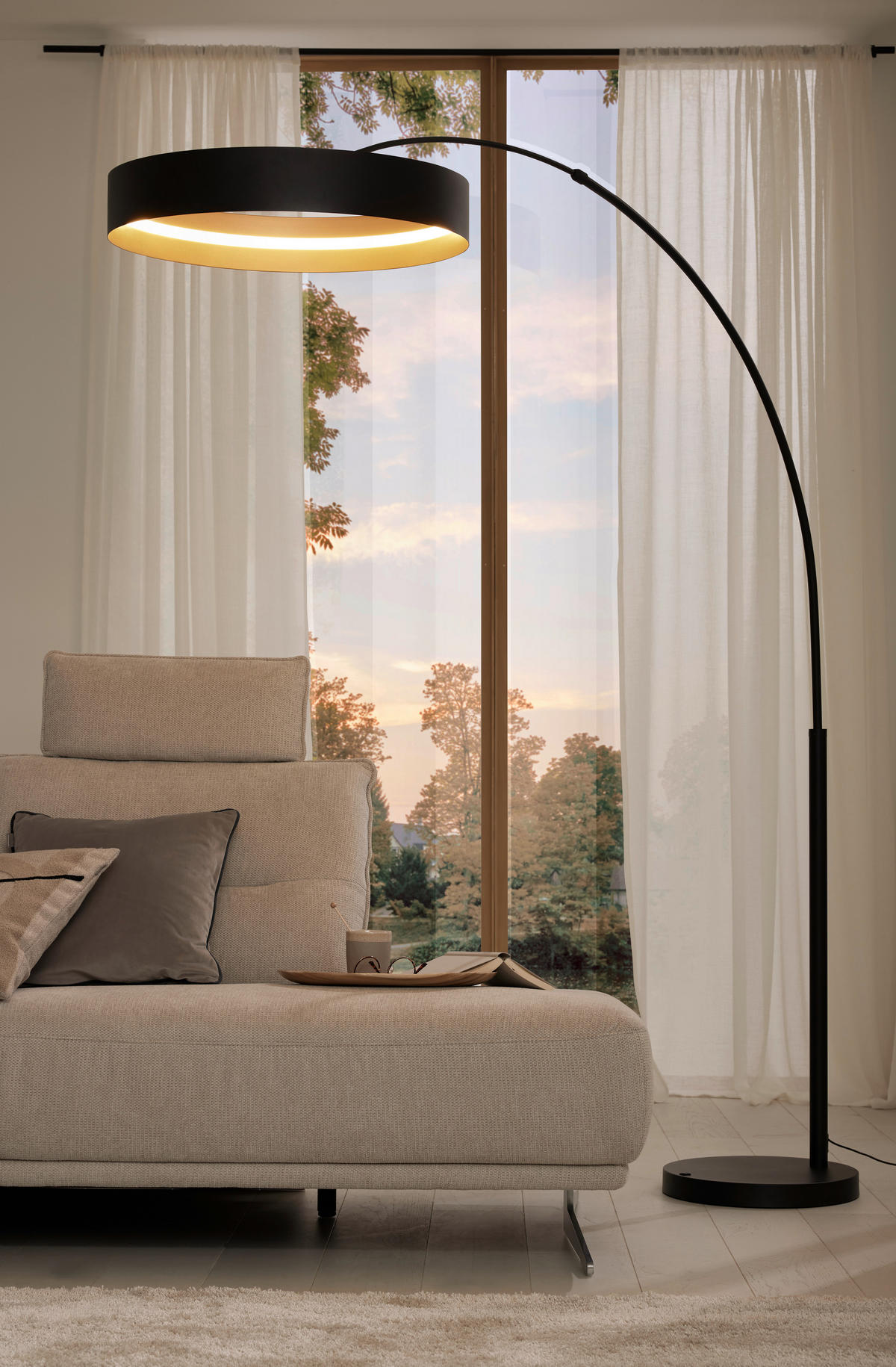 STOJACÍ LED SVÍTIDLO, 60/200 cm  - černá/barvy zlata, Design, kov (60/200cm) - Musterring