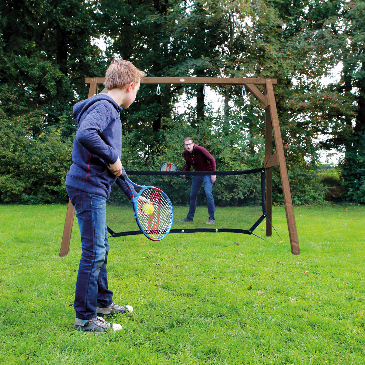 FUßBALLTOR - Braun, KONVENTIONELL, Holz (254/207/160cm) - Ambia Garden