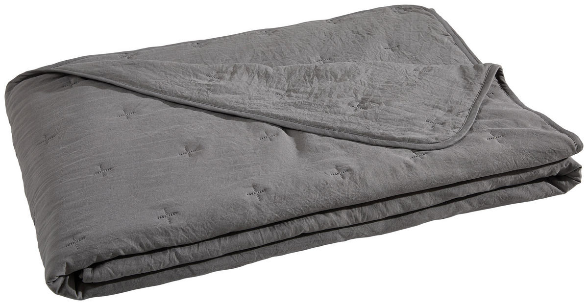 TAGESDECKE - Grau, Textil (220/240cm) - Novel