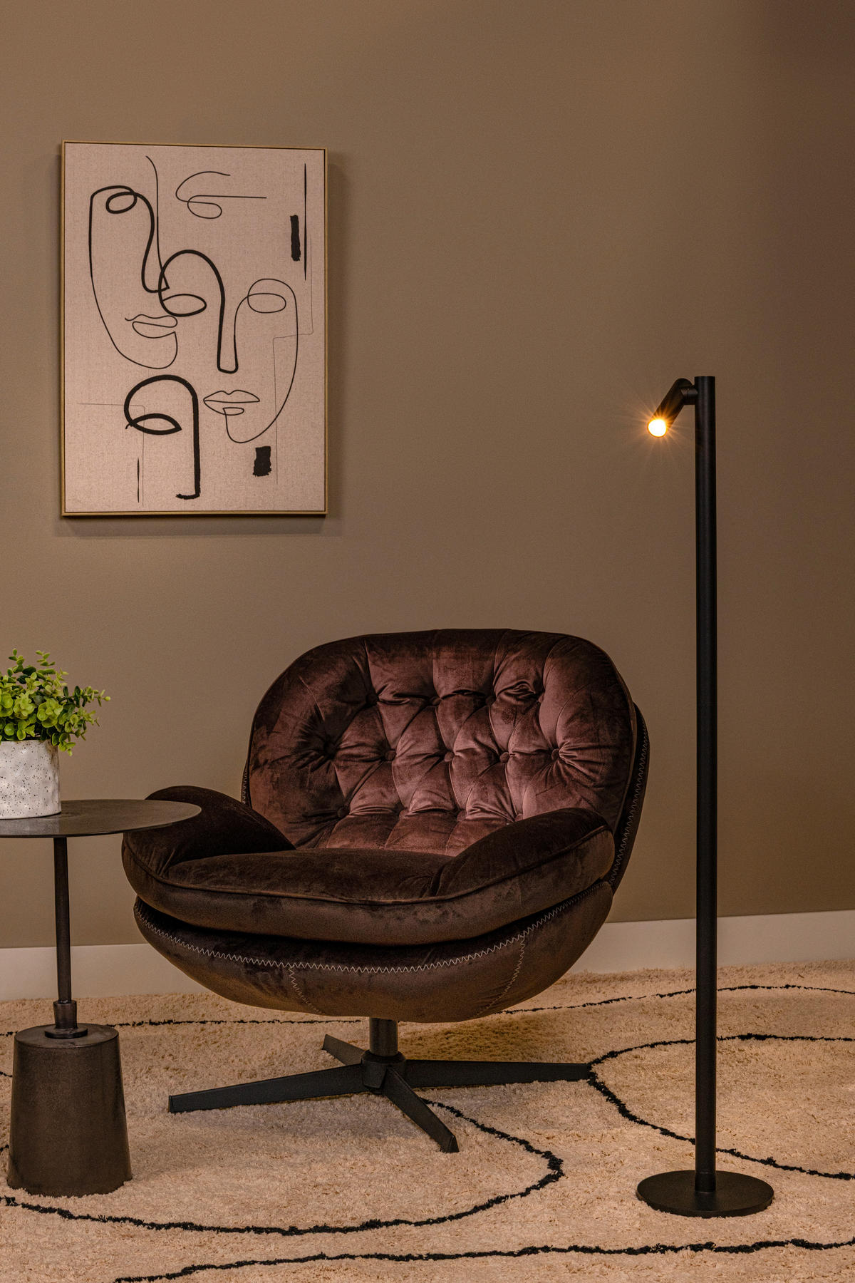 LED-STEHLEUCHTE ANTRIM 11/11/43 cm   - Schwarz, Design, Metall (11/11/43cm) - Lucide