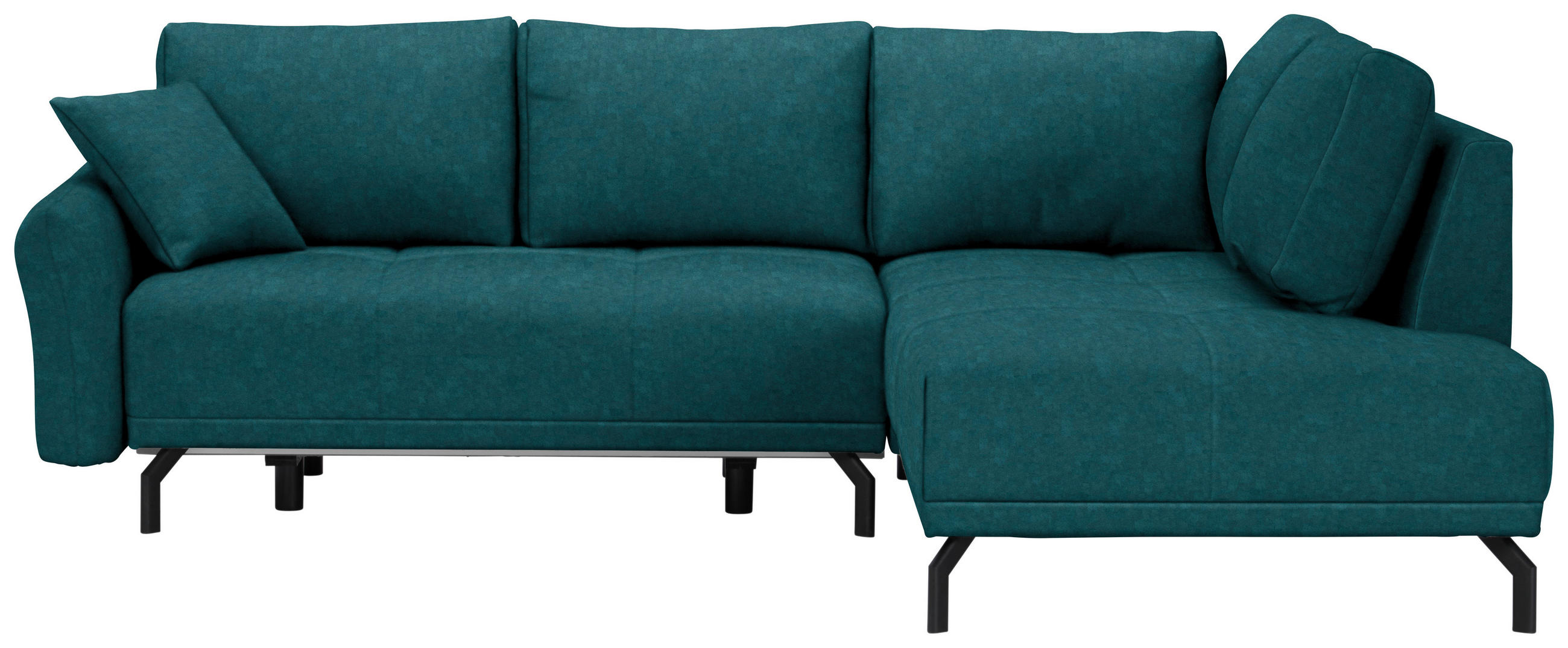 ECKSOFA in Webstoff Petrol  250/191 cm  - Petrol/Schwarz, Design, Textil/Metall (250/191cm) - Carryhome
