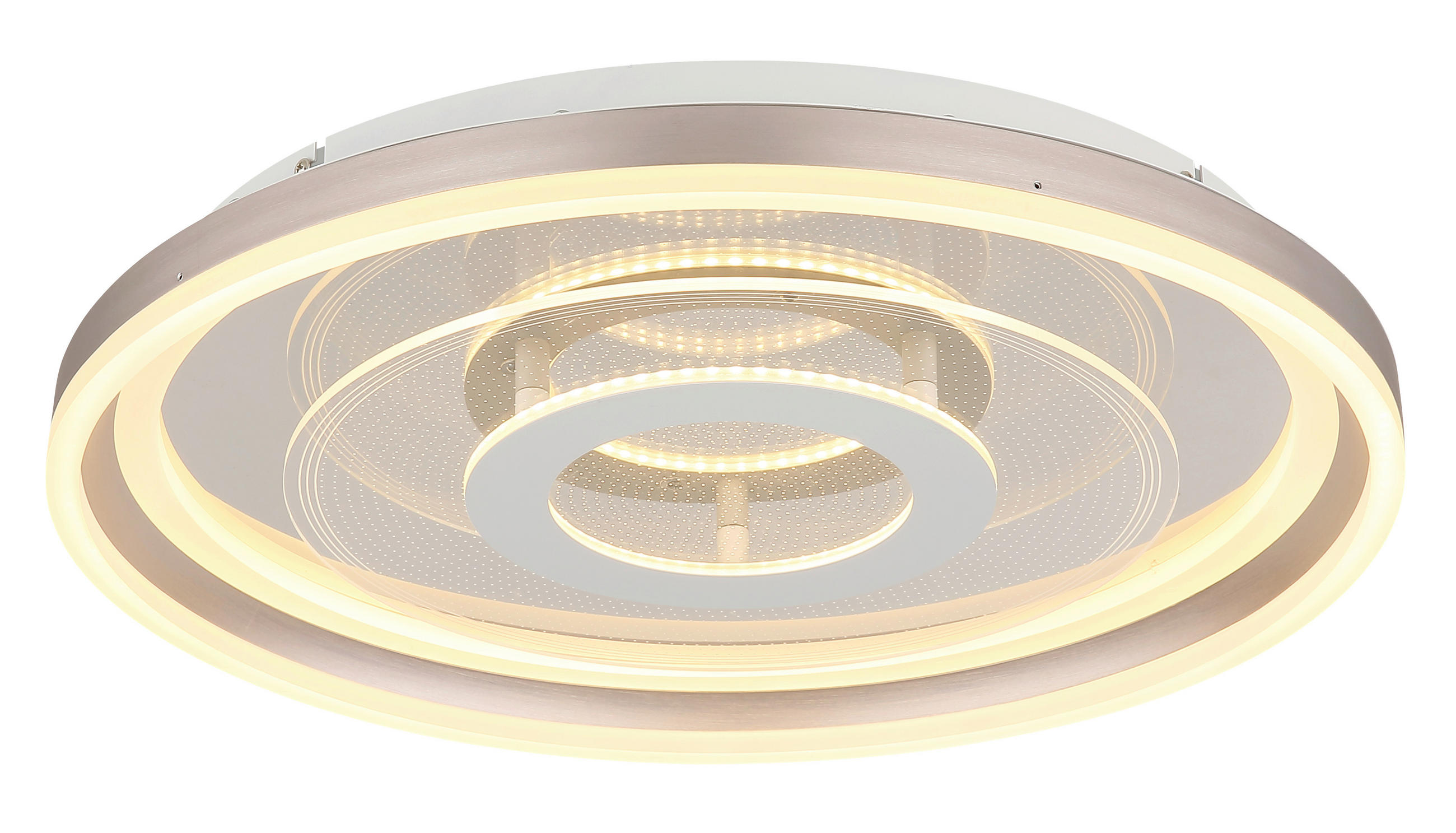 LED-DECKENLEUCHTE Adela 50/7 cm  - Sandfarben/Champagner, Design, Kunststoff/Metall (50/7cm) - Globo